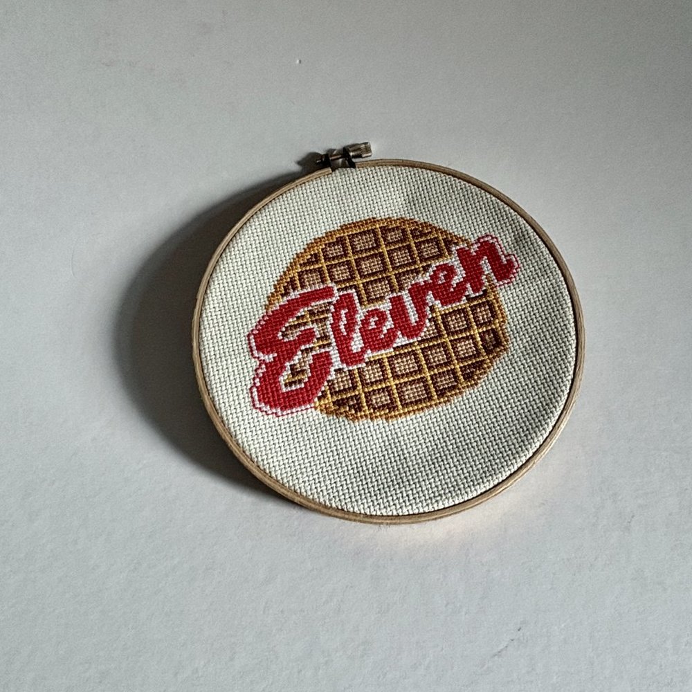 Stranger Things Eleven Waffle Cross Stitch Wall Hanging Decor - Picture 3 of 5
